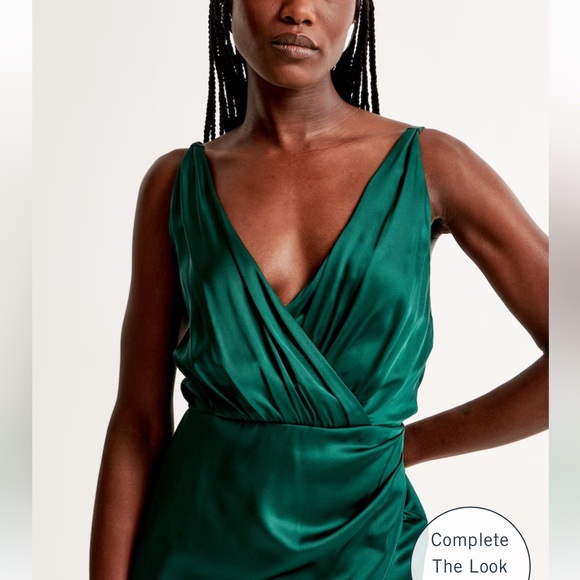 A & F Satin Draped Wrap Midi Dress - XS - Picture 4 of 6